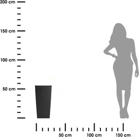 PLASTOVÝ KVETINÁČ PORTO RIFLO 57X29,5X29,5 CM ČIERNA