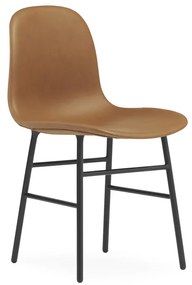 Stolička Form Chair Ultra Leather – hnedá/čierna oceľ