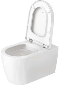 DURAVIT ME by Starck závesné WC Rimless s hlbokým splachovaním, 370 x 570 mm, biela/biela matná, s povrchom HygieneGlaze, 2529099000