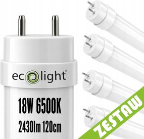 4x LED trubicové svetlo 120cm 18W 2430lm 6500K T8 G13