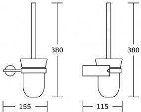 Mexen príslušenstvo, Aron wc kefa čierna/ružová zlatá, 7088150-67