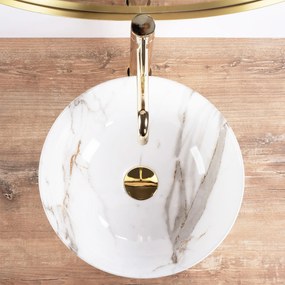 Rea Stella, umývadlo na dosku 355x355x135 mm, imitácia kameňa-Aiax Shiny, REA-U9088