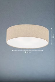 Béžové stropné svietidlo s textilným tienidlom ø 60 cm Thor – Fischer &amp; Honsel