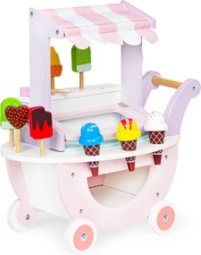 ECOTOYS drevený zmrzlinový vozík pre deti 3+ – 12-dielna magnetická sada
