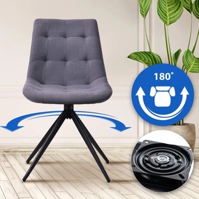 Jedálenská stolička Merna - látka - Tmavo sivá