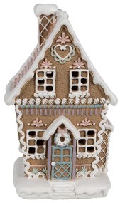 Gingerbread House With LED 13x10x21 Cm Brown Plastic Gingerbread House - 13*10*21 cm