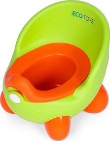 Detský nocník ECOTOYS pre deti od 12 mes., vyberateľná miska, protišmykové nožičky, zelený