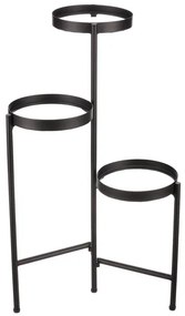 Autronic BONTEC Stojan na kvety - 3 poschodový, kovový so sklom Farba: Čierna