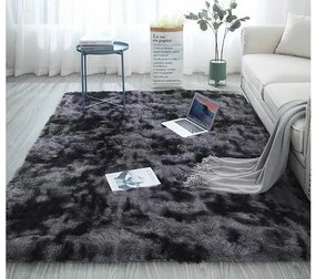 TZ Tmavosivý obdĺžnikový shaggy koberec Ombre Rozmer: 250x300