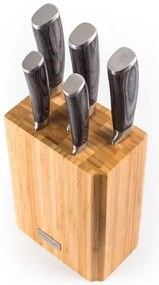 G21 Gourmet Stone 5-dielna sada nožov + bambusovýblok