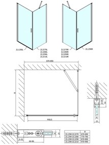 Polysan Polysan, ZOOM obdĺžniková sprchová zástena 900x1000mm L/P varianta, ZL1290ZL3210