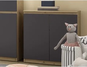 Skrinka 2-dverová Carlos, dub artisan/grafit, 75 cm%