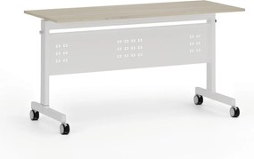 Mobilný stôl PRIMO MOBI, 140x60 cm, biela podnož, dub prírodný