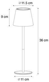 Stolná lampa biela vrátane LED stmievateľná a nabíjateľná RGB IP54 - Murdock