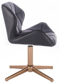 LuxuryForm DESIGN Stolička MILANO na zlatom kríži - čierna