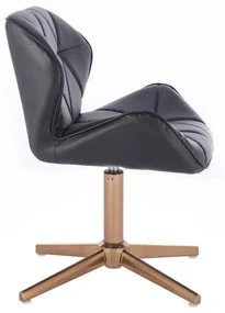 LuxuryForm DESIGN Stolička MILANO na zlatom kríži - čierna