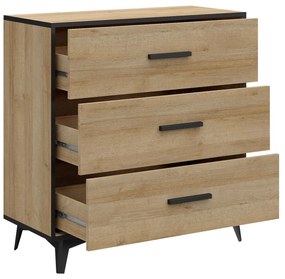 Komoda K3S Lilly LY02, Farba:: shirin walnut / shirin walnut + čierna