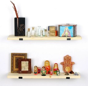 Polička Lam008 Black and Oak