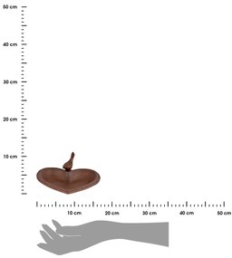 Napájadlo pre vtáky Love, 8x17 cm, liatina, hnedá