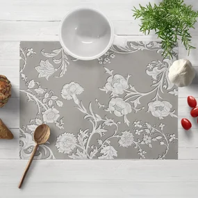 Biante Dekoračné prestieranie na stôl PM-021 Zámocké kvety na sivobéžovom 35x45 cm