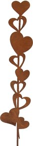 Rustikálny hrdzavý zápich srdiečka Hearts Rust - 6*1*28 cm