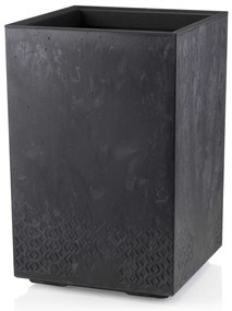 PLASTOVÝ KVETINÁČ NA KOLIESKACH BETONIQUE 60X40X40 CM IMITÁCIA BETÓNU ČIERNA