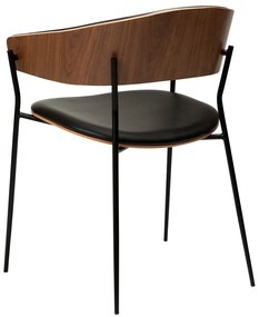 Čierne/tmavo prírodné jedálenské kreslo s podrúčkami Crib – DAN-FORM Denmark