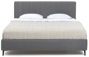 Sivá čalúnená dvojlôžková posteľ s roštom 160x200 cm Noira Slim – Bonami Selection