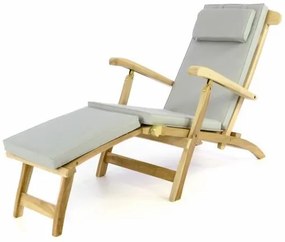 Divero Florentine 51363 Záhradné drevené lehátko + polstrovanie - sivé
