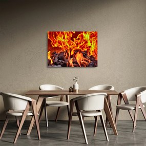 Sklenený obraz horiacich uhlíkov (70x50 cm)