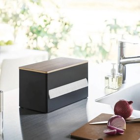 Čierny kovový stojan na papierové utierky Rin – YAMAZAKI