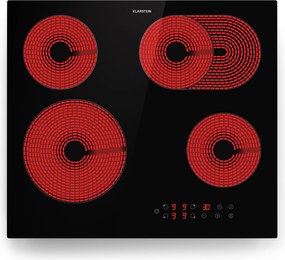 Klarstein Virtuosa 4, varná doska, 60 cm, 6500 W, dvojzónová, Pluszone, časovač, sklokeramika
