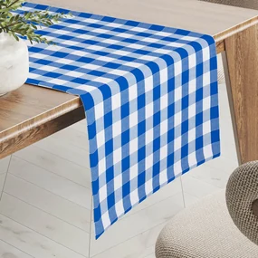 Biante Teflónový behúň na stôl TF-070 Modro-biela kocka 20x120 cm