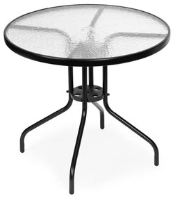 Okrúhly záhradný stôl 80 cm sklenený