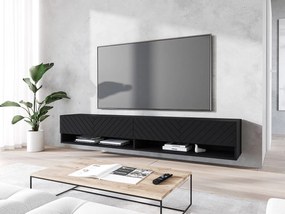 TV stolík/skrinka Adenik 180 MDF, Farby: biela / biela fala, Osvetlenie: osvetlenie LED RGB - farebné