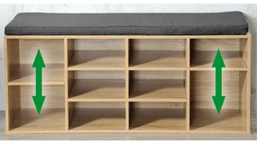 Kesper 15920 Botník s podsedákom, dekor dub, 103,5 x 48 x 29,5 cm