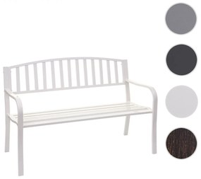 Záhradná lavička F43 2-miestna - práškovaná oceľ, 128 cm - Biela