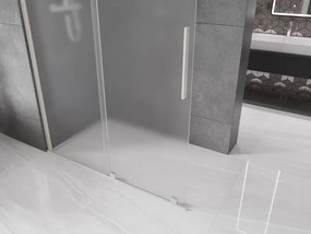 Mexen Velar, sprchová zástena s posuvnými dverami Walk-in 150 x 200 cm, 8mm sklo námraza, brúsená oceľ, 871-150-000-33-97