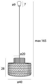 MAXLIGHT P0587 - Luster na lanku RAFFLE 1xE27/15W/230V pr. 40 cm hnedá