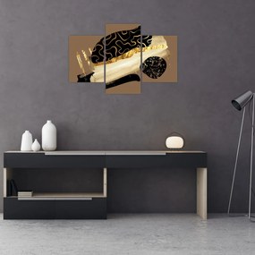 Obraz - Abstrakcia golden brown N⁰3 (90x60 cm)
