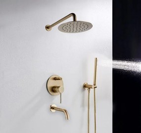 Rea Lungo, podomietká vaňová súprava so sprchou + box P6300 - komplet sada, zlatá, REA-P4125