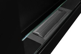 Závesný biokrb na stenu EOS BOX ČIERNY MAT SO SKLOM 65x40x12