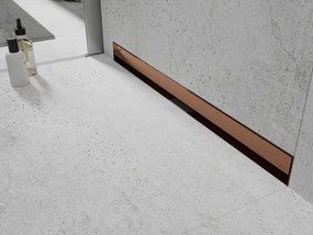 Mexen Flat Wall, sprchový žľab na stenu 2v1, 60 cm, ružové zlato, 1630060