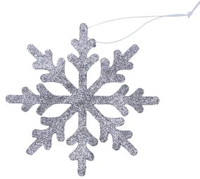 DECOLED Snehová vločka IV, priemer 15 cm, strieborná