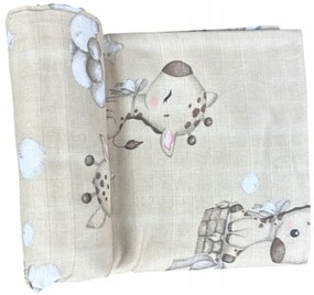 Vulpi Mušelínová zavinovacia plienka 120x120 žirafa