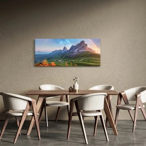 Obraz dúhy nad skaliskami (120x50 cm)
