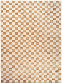 Ručne tkaný vlnený koberec's nízkym vlasom Check, rôzne veľkosti