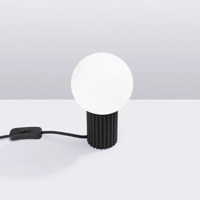 Čierna stolová lampa so skleneným tienidlom (výška 19 cm) Orbital – Sollux