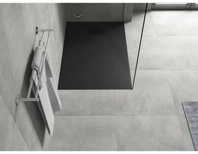 Mexen Hugo, obdĺžniková sprchová vanička SMC 110 x 70 cm, čierna, čierna krytka, 42707011-B