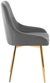 Sada 2 ks jedálenskej stoličky Elmira zamat - tmavosivá